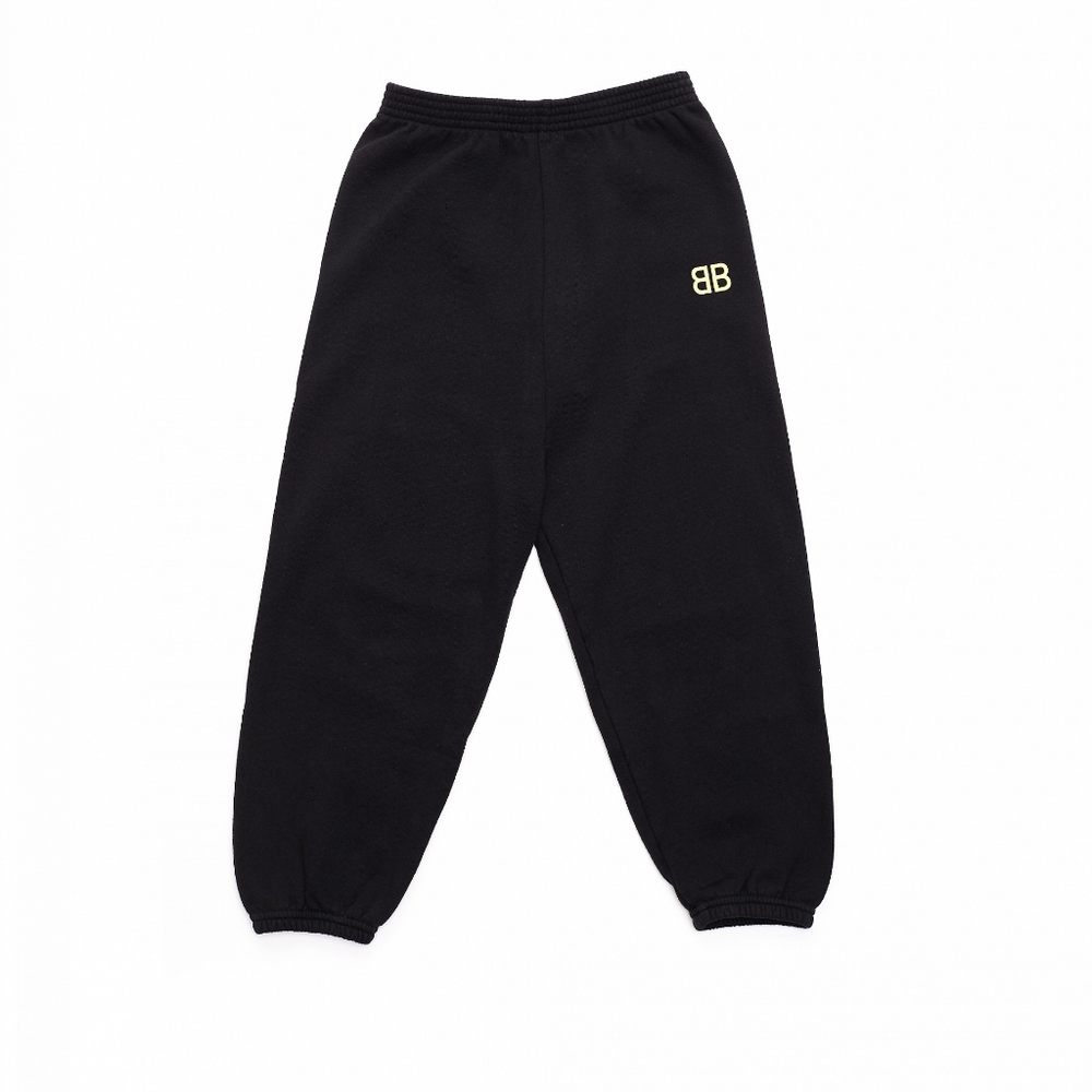 Balenciaga Kid's BB Black Fleece Cotton Sweatpants Size 10